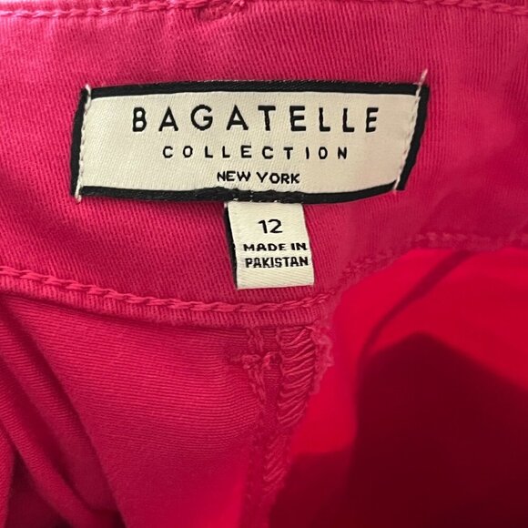 Bagatelle Sedona Pink Patch Pocket Wide Leg Cropped Stretch Pants Womens Size 12 - Picture 2 of 11